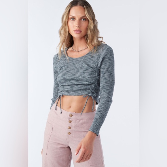 O'NEILL WOMEN'S ANYTA LONG SLEEVE SIDE CINCH TOP NWT Sz Small - Picture 1 of 7